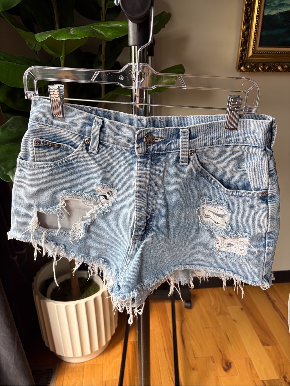 Riders by Lee Light Wash Distressed Denim Jean Shorts